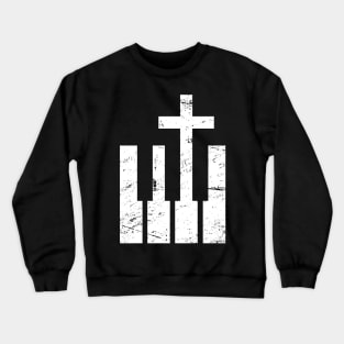 Keyboard And Cross - Christian Musician Crewneck Sweatshirt